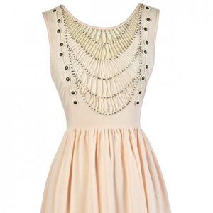 Throw A Net Beaded Dress in Pale Pink